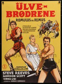 1c777 DUEL OF THE TITANS Danish '62 Romolo e Remo, Steve Hercules Reeves vs Gordon Tarzan Scott!