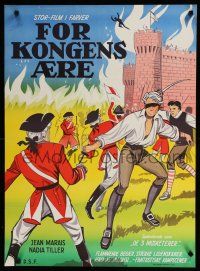 1c798 KING ON HORSEBACK Danish '69 La Tour, prends garde, art of Marais fighting with a sword!!