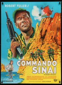 1c827 SINAI COMMANDOS Danish '71 Robert Fuller in the story of the Six Day War, action art!