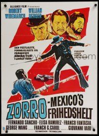 1c830 SON OF ZORRO Danish '73 Gianfranco Baldanello's Il figlio di Zorro, cool art!