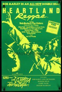 1c252 HEARTLAND REGGAE/RASTA & THE BALL English double crown '80 artwork of Bob Marley!