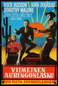 1c386 LAST SUNSET Finnish '61 Rock Hudson, Kirk Douglas, Dorothy Malone, Robert Aldrich directed!