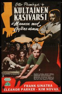 1c390 MAN WITH THE GOLDEN ARM Finnish '56 Frank Sinatra is hooked, gambling Kim Novak!