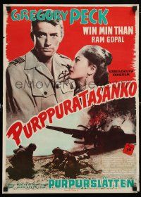 1c401 PURPLE PLAIN Finnish '55 great image of Gregory Peck, Win Min Than, written by Eric Ambler!
