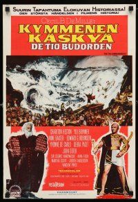 1c416 TEN COMMANDMENTS Finnish '56 DeMille classic starring Charlton Heston & Yul Brynner!