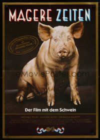 1c046 PRIVATE FUNCTION German '85 Michael Palin, Maggie Smith, great pig art!