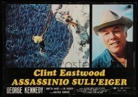 1c505 EIGER SANCTION Italian photobusta '75 George Kennedy close-up & climber in peril!