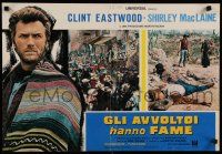 1c547 TWO MULES FOR SISTER SARA Italian photobusta '70 gunslinger Clint Eastwood!