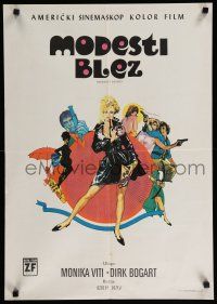 1c227 MODESTY BLAISE Yugoslavian 20x28 '66 Peak art of sexiest female secret agent Monica Vitti!