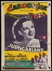 1c250 WIZARD OF OZ 2-sided Yugoslavian 20x27 R58 Victor Fleming, Judy Garland all-time classic!