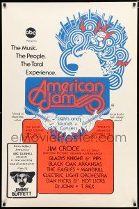 1d042 AMERICAN JAM 1sh '70s ABC music concert, cool artwork, Jimmy Buffett!