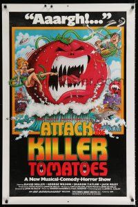 1d049 ATTACK OF THE KILLER TOMATOES 1sh '79 wacky monster artwork by David Weisman!