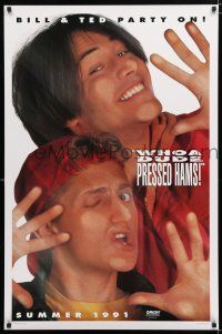 1d099 BILL & TED'S BOGUS JOURNEY style A teaser 1sh '91 Keanu Reeves & Alex Winter, pressed hams!