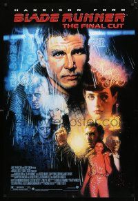 1d105 BLADE RUNNER DS 1sh R07 Ridley Scott sci-fi classic, art of Harrison Ford by Drew Struzan!