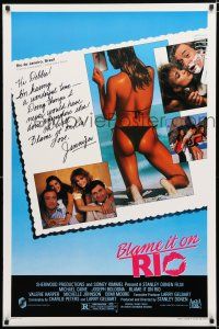 1d108 BLAME IT ON RIO 1sh '84 Demi Moore, Michael Caine, cool postcard image!
