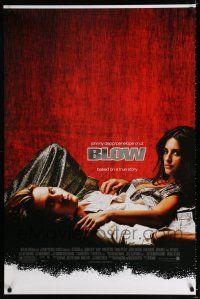 1d111 BLOW DS foil 1sh '01 Johnny Depp & Penelope Cruz in cocaine biography!