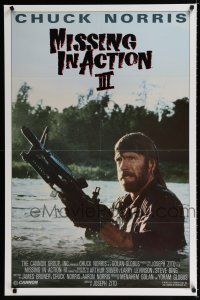 1d124 BRADDOCK: MISSING IN ACTION III int'l 1sh '88 image of Chuck Norris w/ M-60 machine gun!