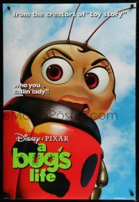 1d138 BUG'S LIFE teaser DS 1sh '98 Walt Disney, Pixar, CG, ladybug, who you callin' lady?!
