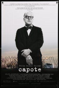 1d146 CAPOTE DS 1sh '05 great portrait of Philip Seymour Hoffman as Truman Capote!