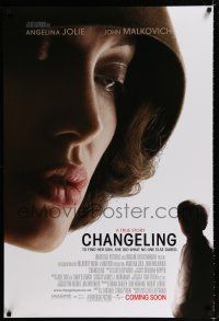 1d152 CHANGELING advance DS 1sh '08 extreme close-up of Angelina Jolie, Clint Eastwood directed!