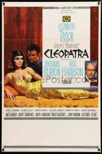 1d159 CLEOPATRA Spanish/U.S. 1sh '64 Elizabeth Taylor, Richard Burton, Rex Harrison, Terpning art!