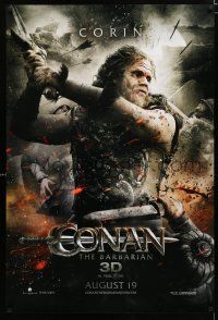 1d168 CONAN THE BARBARIAN teaser DS 1sh '11 Ron Perlman as Corin with sword!