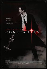 1d172 CONSTANTINE int'l advance DS 1sh '05 cool image of Keanu Reeves w/cross gun!