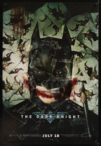 1d196 DARK KNIGHT wilding 1sh '08 cool playing card montage of Christian Bale as Batman!