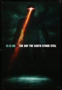1d207 DAY THE EARTH STOOD STILL style B teaser DS 1sh '08 Keanu Reeves, cool sci-fi image!