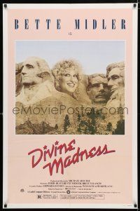 1d234 DIVINE MADNESS style A 1sh '80 wacky image of Bette Midler as part of Mt. Rushmore!