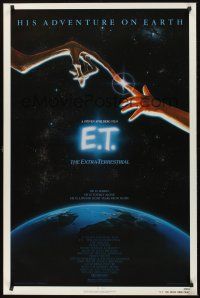 1d252 E.T. THE EXTRA TERRESTRIAL 1sh '82 Drew Barrymore, Steven Spielberg classic, Alvin art!