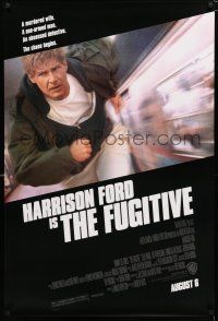 1d307 FUGITIVE advance DS 1sh '93 Harrison Ford is on the run from Tommy Lee Jones!