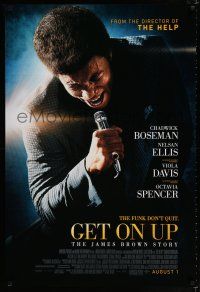 1d313 GET ON UP advance DS 1sh '14 great image of Chadwick Boseman as James Brown!