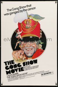 1d327 GONG SHOW MOVIE 1sh '80 all the stuff Chuck Barris had to keep under his hat, Nelson art!
