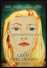 1d341 GREAT EXPECTATIONS style A teaser DS 1sh '98 close-up artwork of Gwyneth Paltrow, Dickens!