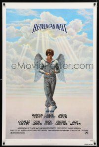 1d364 HEAVEN CAN WAIT 1sh '78 Lettick art of angel Warren Beatty wearing sweats, football!