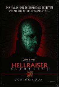 1d366 HELLRAISER: BLOODLINE teaser DS 1sh '96 Clive Barker, Pinhead at the crossroads of hell!