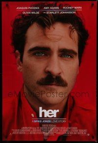 1d367 HER advance DS 1sh '13 image of depressed Joaquin Phoenix in Spike Jonze love story!