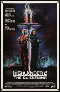 1d371 HIGHLANDER 2 1sh '91 great artwork of immortals Christopher Lambert & Sean Connery!