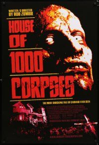 1d379 HOUSE OF 1000 CORPSES 1sh '03 Rob Zombie directed, creepy close-up horror image!