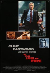 1d393 IN THE LINE OF FIRE int'l DS 1sh '93 Secret Service Agent Clint Eastwood, sexy Rene Russo!