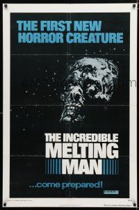 1d399 INCREDIBLE MELTING MAN 1sh '77 AIP gruesome color close-up of new horror creature!