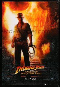 1d401 INDIANA JONES & THE KINGDOM OF THE CRYSTAL SKULL teaser DS 1sh '08 Drew art of Harrison Ford!
