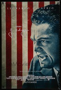 1d422 J. EDGAR advance DS 1sh '11 Leonardo DiCaprio in title role, cool American flag design!