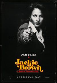 1d426 JACKIE BROWN teaser DS 1sh '97 Quentin Tarantino, cool image of Pam Grier with gun!