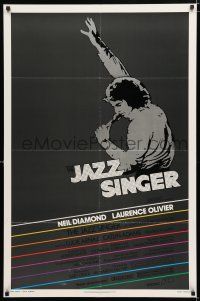1d430 JAZZ SINGER 1sh '81 artwork of Neil Diamond singing into microphone, re-make!