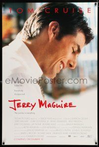 1d432 JERRY MAGUIRE heavy stock advance 1sh '96 close up of Tom Cruise, directed by Cameron Crowe!