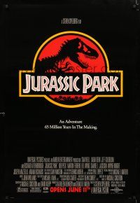 1d437 JURASSIC PARK advance 1sh '93 Spielberg, Attenborough re-creates dinosaurs!