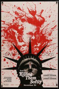 1d442 KILLING THEM SOFTLY teaser 1sh '12 Brad Pitt, James Gandolfini, Ray Liotta over Lady Liberty!
