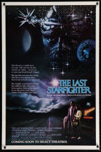 1d459 LAST STARFIGHTER advance 1sh '84 Catherine Mary Stewart & Lance Guest as video game pilot!